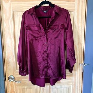 Simply Vera Vera Wang Burgundy Button Down Shirt